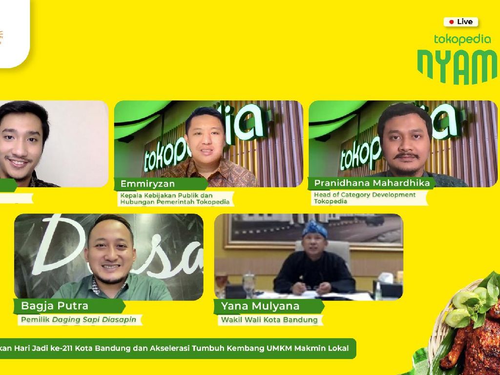 UMKM Kuliner di Tokopedia Naik 60%, Pemkot Bandung Dorong Digitalisasi