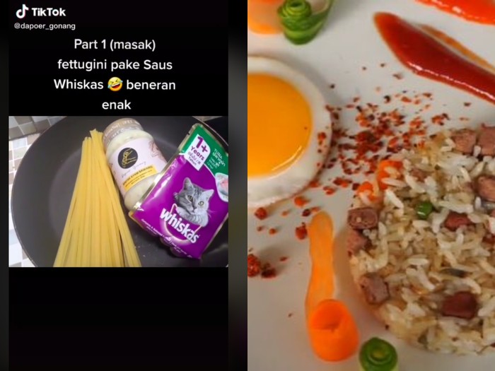 Orang-orang Ini Bikin Spaghetti dan Nasi Goreng Campur Whiskas, Apa Enak?