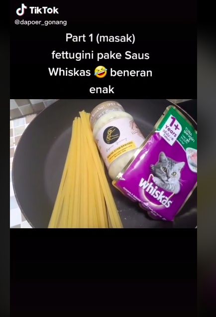 Orang-orang Ini Bikin Spaghetti dan Nasi Goreng Campur Whiskas, Apa Enak?