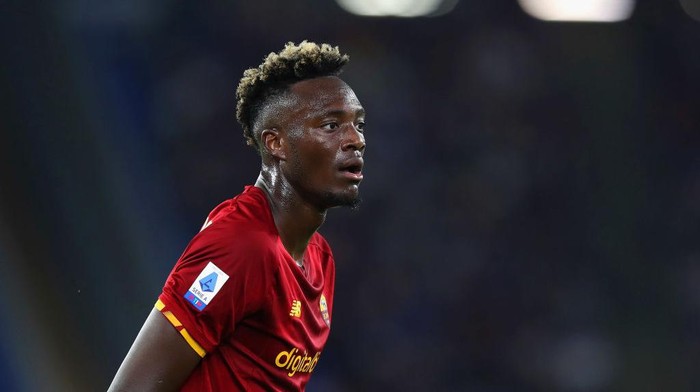 ROME, ITALY - SEPTEMBER 23:  Tammy Abraham of AS Roma looks on during the Serie A match between AS Roma and Udinese Calcio at Stadio Olimpico on September 23, 2021 in Rome, Italy.  (Photo by Paolo Bruno/Getty Images)