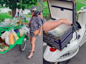 Mevvah! Wanita Ini Belanja Tempe Pakai Vespa Christian Dior Seharga Rp 1,35 Miliar Mevvah! Wanita Ini Belanja Tempe Pakai Vespa Christian Dior Seharga Rp 1,35 Miliar