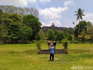 Seminggu Borobudur Uji Coba Buka, Pengunjung Kagok Pakai PeduliLindungi