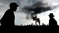 Asap Membubung Kala Sumur Minyak Ilegal di Batanghari Terbakar