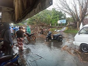 Pengemudi Mobil Tertimpa Pohon Tumbang di Ciputat Dievakuasi ke RS