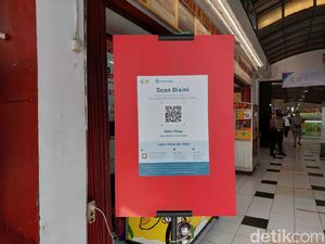 Melihat Penerapan Aplikasi PeduliLindungi di Pasar Modern Blok M
