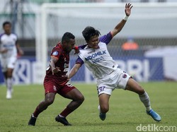 Laga Borneo FC vs Persita Tangerang digelar di Stadion Pakansari, Bogor, Sabtu (2/10/2021).