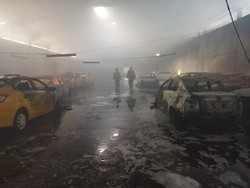 Garasi Taksi di Cimahi Kebakaran, Puluhan Mobil Hangus Terbakar