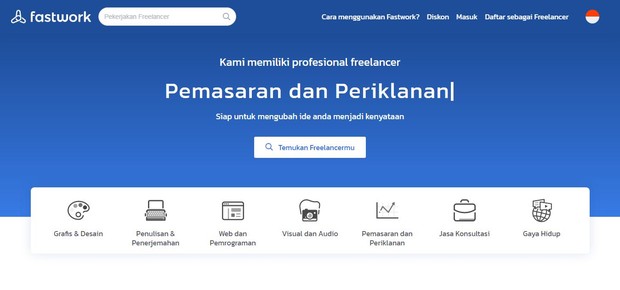 Fastwork as one of the best freelance sites in Indonesia.