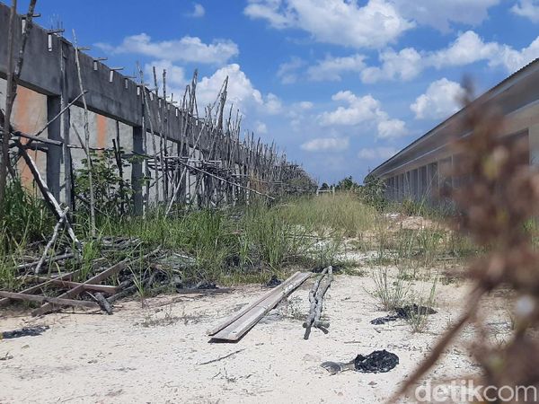 Mangkrak! Proyek Pasar Induk Pekanbaru Penuh Semak Belukar