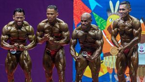 Adu Kekar Atlet Binaraga di PON Papua