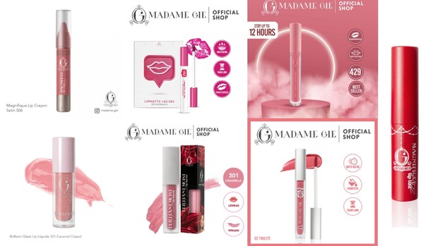 Berbagai koleksi lips product Madame Gie | Foto: instagram/madame.gie Berbagai koleksi lips product Madame Gie | Foto: instagram/madame.gie