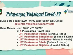 Catat Lur! Ini Jadwal dan Lokasi Vaksinasi Malam Hari di Solo