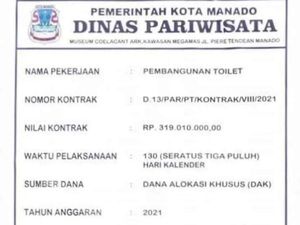 Heboh Pemkot Manado Bangun Toilet Rp 319 Juta, Dispar Beri Penjelasan