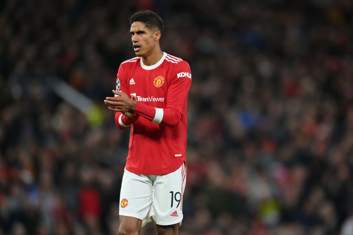 Raphael Varane MANCHESTER, ENGLAND - SEPTEMBER 29: Raphael Varane of Manchester United during the UEFA Champions League group F match between Manchester United and Villarreal CF at Old Trafford on September 29, 2021 in Manchester, England. (Photo by Michael Regan/Getty Images)