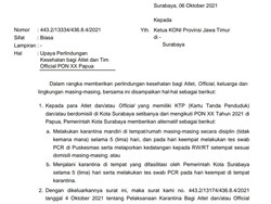 Atlet Surabaya yang Pulang dari PON XX Papua Bisa Karantina di Rumah