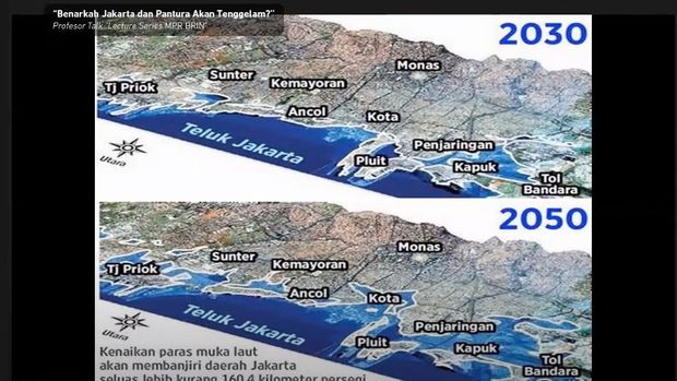 Wilayah Jakarta yang tenggelam 2050