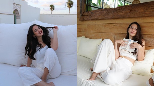 Foto: Instagram.com/pevpearce Pevita Pearce OOTD serba putih