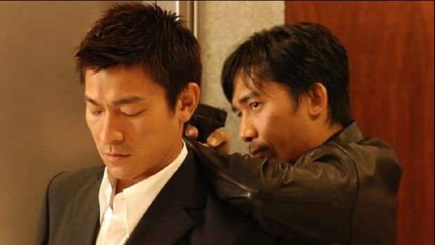 Film Hong Kong Infernal Affairs (2002) Andy Lau dan Tony Leung dalam Infernal Affairs.