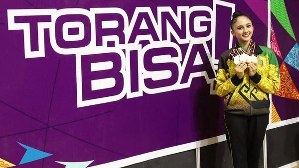 8 Foto Sutjiati, Atlet Senam Ritmik Keturunan AS yang Raih Emas di PON Papua
