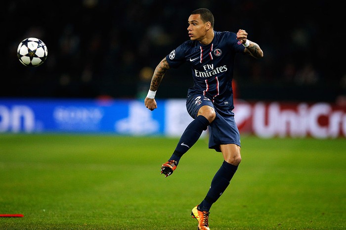 PARIS, FRANCE - MARCH 06:  Gregory Van Der Wiel of PSG in action during the Round of 16 UEFA Champions League match between Paris St Germain and Valencia CF at Parc des Princes on March 6, 2013 in Paris, France.  (Photo by Dean Mouhtaropoulos/Getty Images)