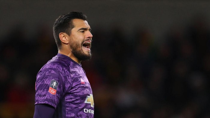 WOLVERHAMPTON, ENGLAND - JANUARY 04: Sergio Romero of Manchester United during the FA Cup Third Round match between Wolverhampton Wanderers and Manchester United at Molineux on January 04, 2020 in Wolverhampton, England. (Photo by Catherine Ivill/Getty Images)