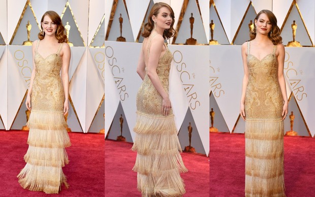 Selebritis yang menggunakan gold dress di red carpet