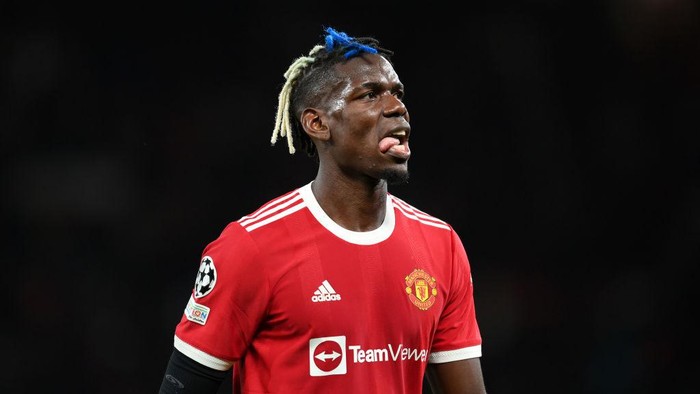 MANCHESTER, ENGLAND - SEPTEMBER 29: Paul Pogba of Manchester United looks on during the UEFA Champions League group F match between Manchester United and Villarreal CF at Old Trafford on September 29, 2021 in Manchester, England. (Photo by Michael Regan/Getty Images)