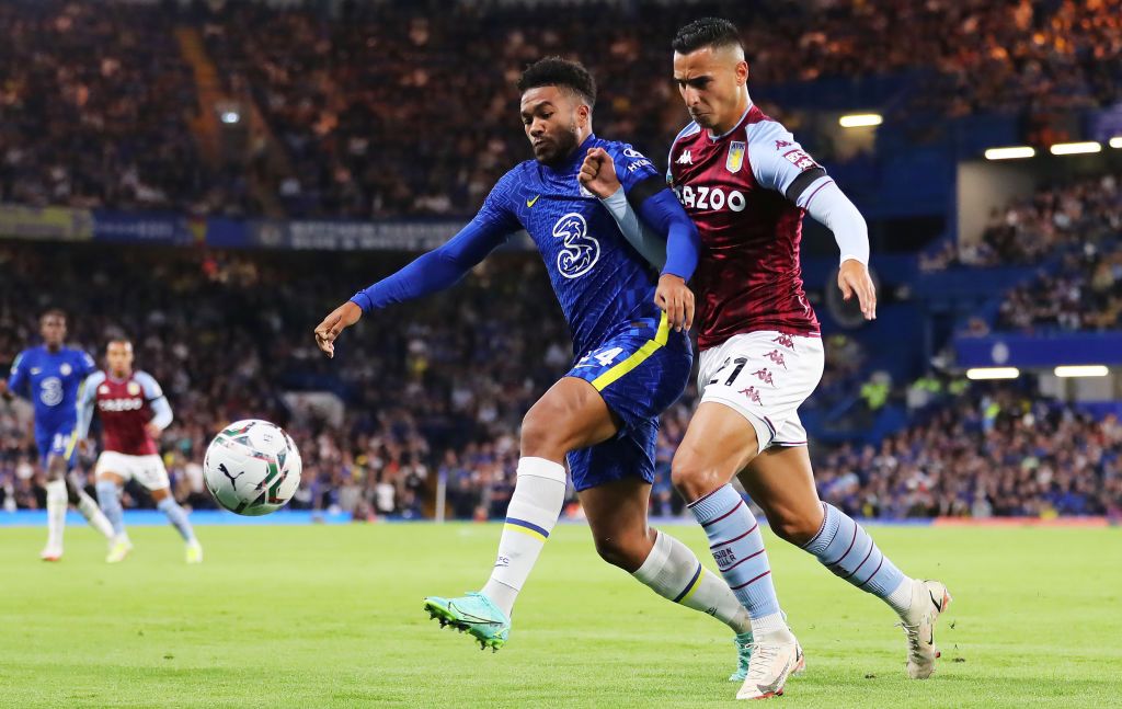 LONDON, ENGLAND - SEPTEMBER 22: Reece James of Chelsea celebrates after scoring the winning penalty in the penalty shoot out during the Carabao Cup Third Round match between Chelsea and Aston Villa at Stamford Bridge on September 22, 2021 in London, England. (Photo by Catherine Ivill/Getty Images)
