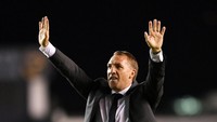 Di tempat keempat, ada manajer Leicester City, Brendan Rodgers. Gajinya 10 juta Pounds atau setara Rp 191 miliar per tahun (Getty Images/Justin Setterfield)