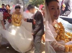 Viral Pernikahan Sultan, Pengantin Wanitanya Pakai Kalung Emas 60 Kg