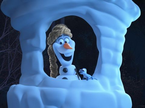 In Walt Disney Animation Studios’ new series of shorts “Olaf Presents,” Olaf steps into the spotlight and goes from snowman to showman as he takes on the roles of producer, actor, costumer and set builder for his unique “retelling” of five favorite Disney animated tales including “The Little Mermaid.” In the short, Olaf appears as Ariel, among other characters. Debuting exclusively on Disney+ Nov. 12, “Olaf Presents” features the voice of Josh Gad as Olaf. Disney animator Hyrum Osmond directs, and Jennifer Newfield produces. © 2021 Disney. All Rights Reserved.