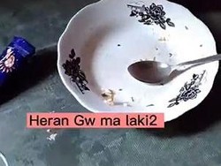 Viral Video Istri Banting Piring Bekas Makan Suami