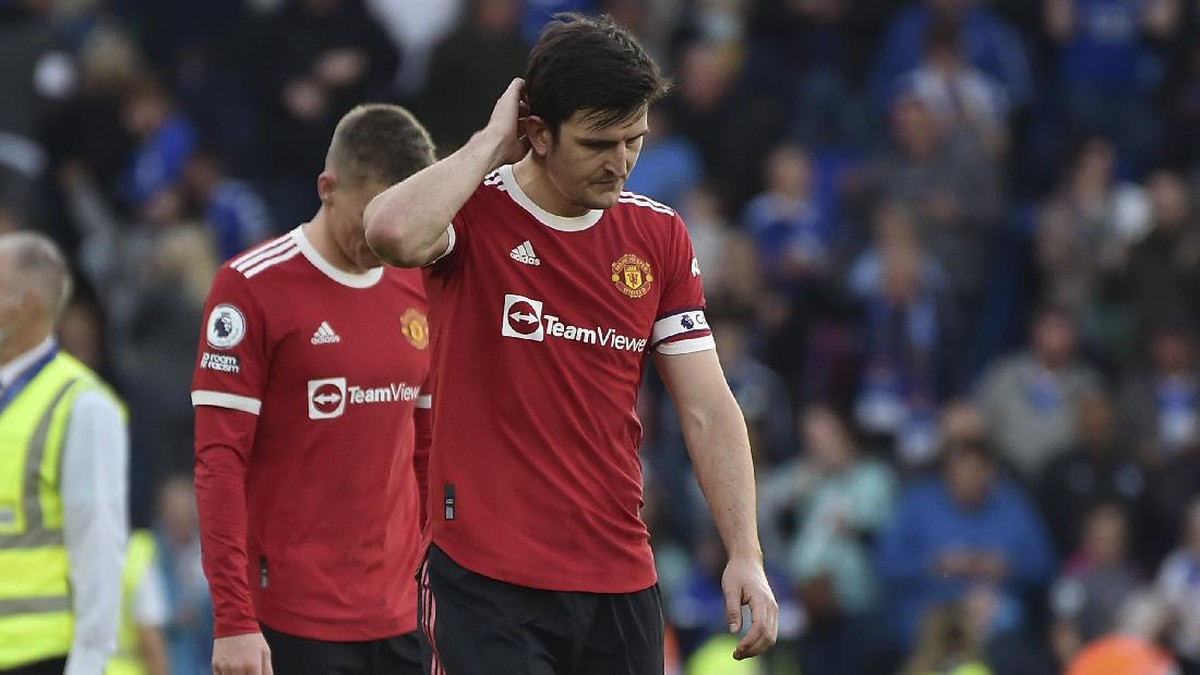 Harry Maguire melakukan blunder di laga Leicester vs Man Utd. (Foto: AP/Rui Vieira)