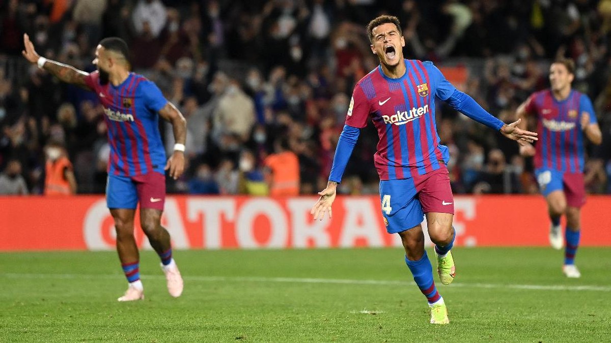 Philippe Coutinho mencetak gol lagi untuk Barcelona setelah setahun. (Foto: Getty Images/David Ramos)
