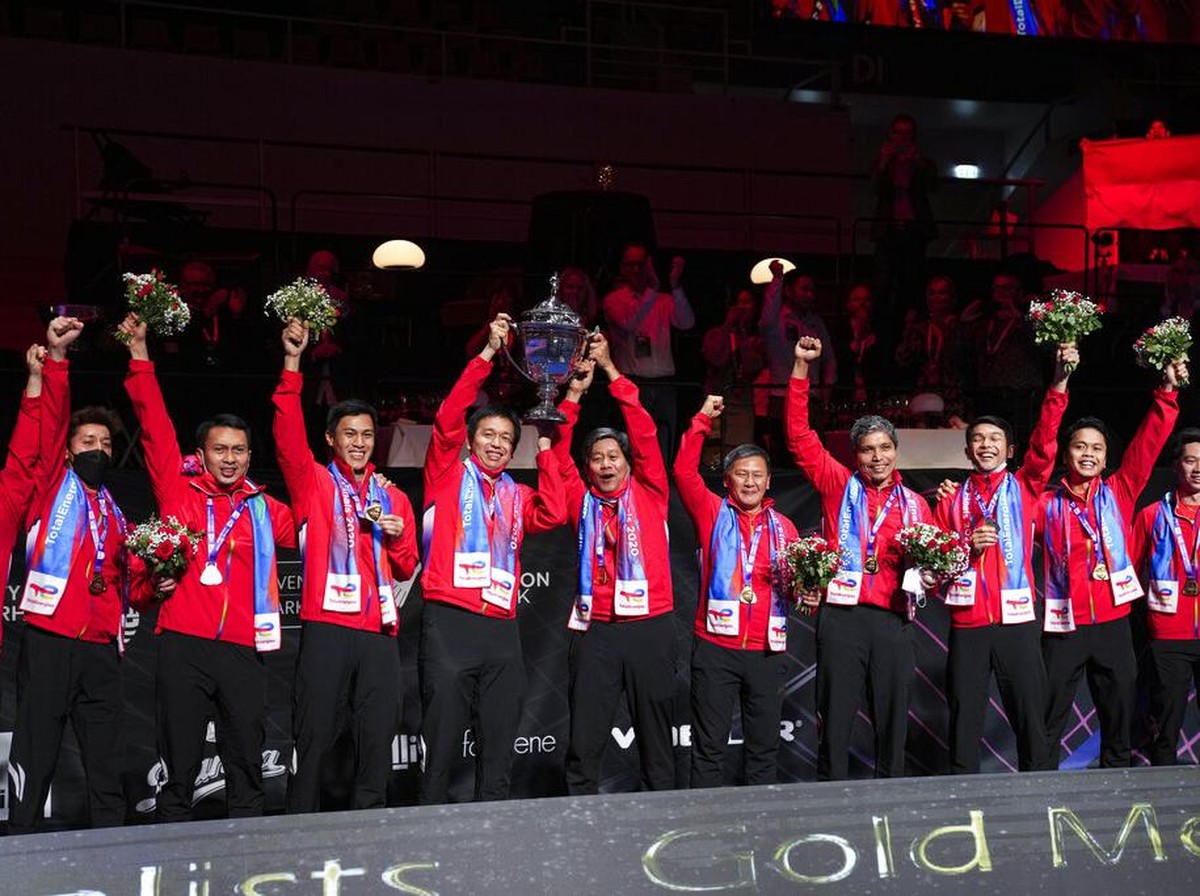 Indonesia menjuarai Piala Thomas 2020, membalas tuntas kerinduan. (Foto: AP/Claus Fisker)