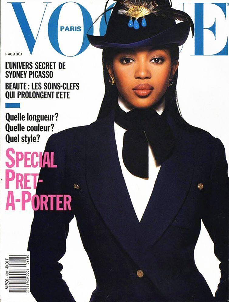 Naomi Campbell di cover Vogue Paris 1988