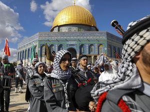 Potret Peringatan Maulid Nabi Muhammad di Kompleks Al-Aqsa Potret Peringatan Maulid Nabi Muhammad di Kompleks Al-Aqsa