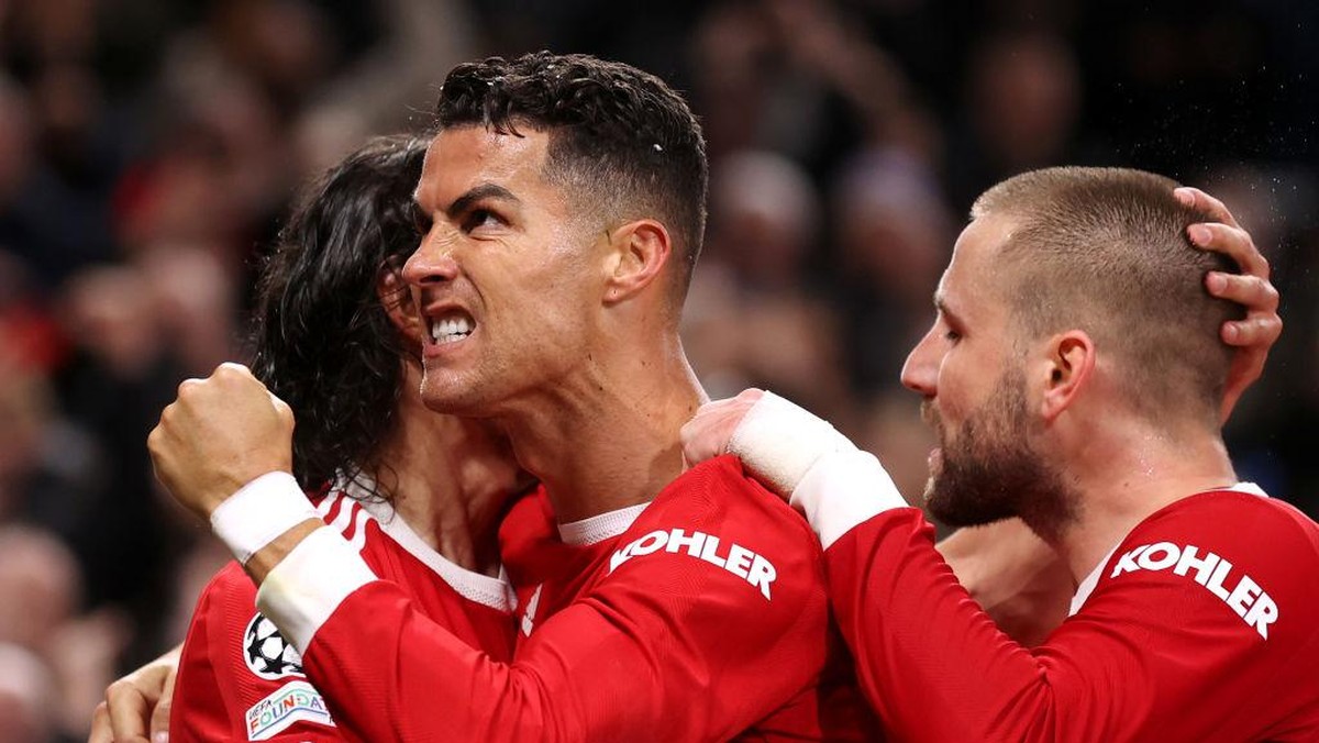 Ronaldo mencetak satu gol dalam kemenangan MU. Foto: Getty Images/Naomi Baker