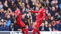 17 gol Sadio Mane berasal dari assist Salah. Foto: Getty Images/Richard Heathcote