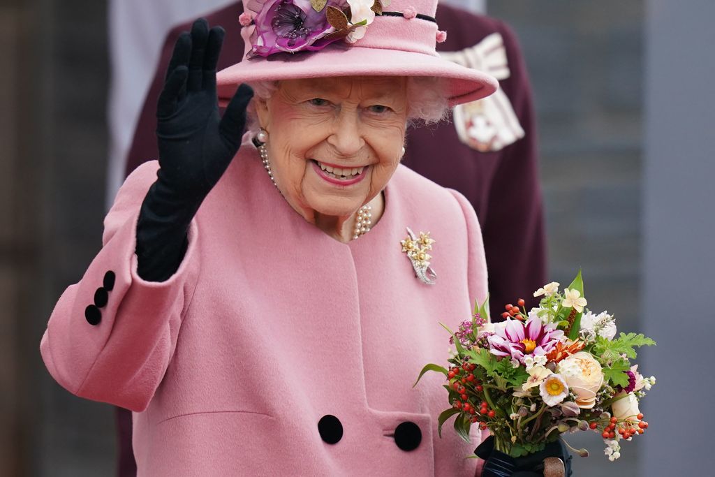 CARDIFF, WALES - OCTOBER 14:  Queen Elizabeth II attends the opening ceremony of the sixth session of the Senedd at The Senedd on October 14, 2021 in Cardiff, Wales.  (Photo by  Jacob King-WPA Pool/Getty Images)