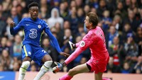 Gol kedua Chelsea ke gawang Norwich lahir di menit ke-18 lewat Callum Hudson-Odoi. (Foto: AP/Ian Walton)