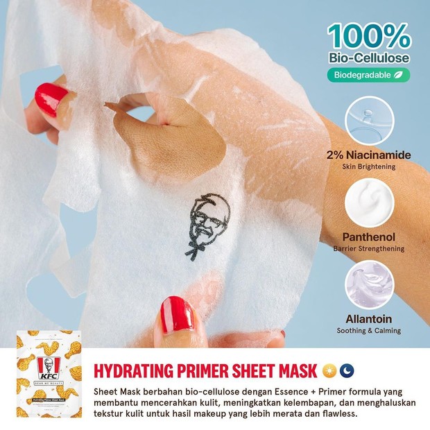 Hydrating Primer Sheet Mask Dear Me Beauty X KFC
