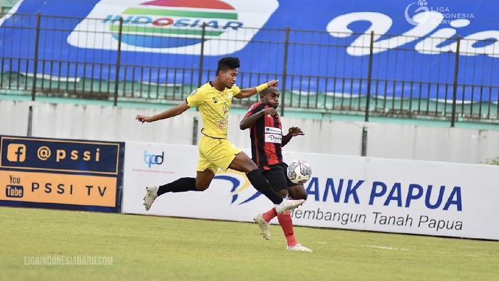 Barito Putera vs Persipura Jayapura di Stadion Moh. Subroto, Magelang, Senin (25/10/2021).