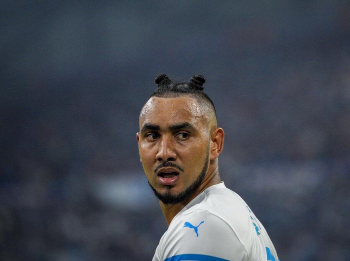 Marseille's Dimitri Payet looks on during the French League One soccer match between Marseille and FC Lorient at the Velodrome stadium in Marseille, France, Sunday, Oct. 17, 2021. (AP Photo/Daniel Cole)