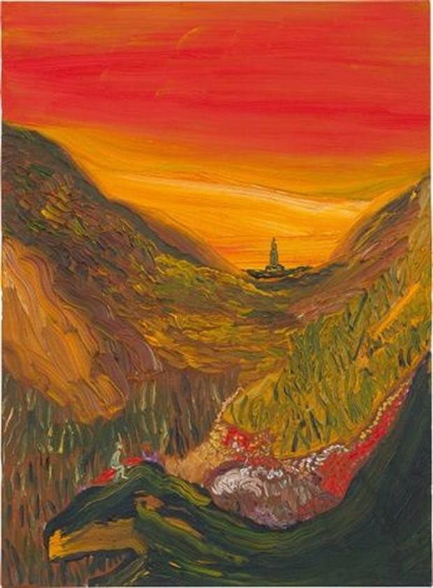 Lukisan Warmth karya Matthew Wong yang dipasangkan dengan Diptyque Do Son/