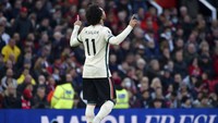 Salah mencetak gol kedua di menit injury time. Liverpool unggul 4-0 hingga turun minum. AP Photo/Rui Vieira.
