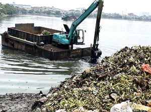 Musim Hujan, Sampah Waduk Pluit Dibersihkan Musim Hujan, Sampah Waduk Pluit Dibersihkan