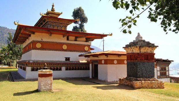Chimi Lakhang or Chime Lhakhang temple, Buddhist monastery in Punakha District, Bhutan