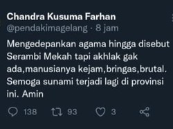Anggota DPRA Akan Polisikan Warganet Viral Doakan Aceh Kena Tsunami Lagi