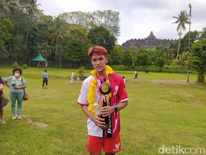 Galang Dana, Pemuda ini Solo Marathon 51 Km Kelilingi Candi Borobudur